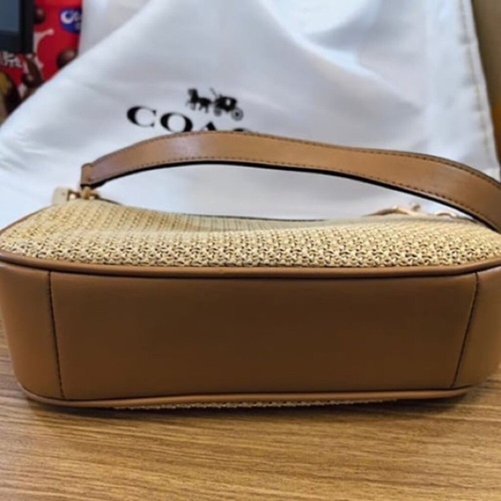 Coach Teri Straw Shoulder Bag Convertible - Picture 7 of 7